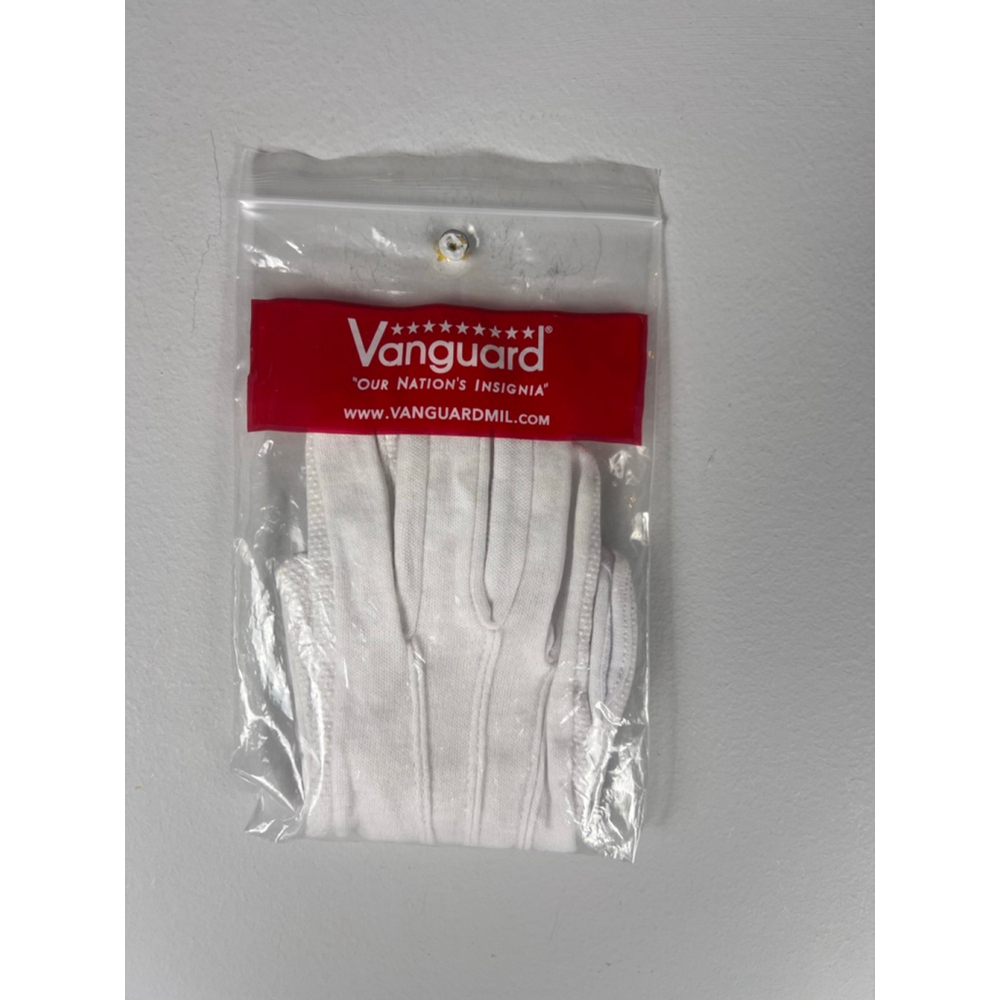 Vanguard White Cotton Dress Gloves Small Military Ceremonial Uniform Gripper